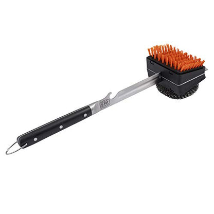 Oklahoma Joe's Blacksmith Combo Grill Brush with Replaceable Nylon and Steel Wool Heads - 1517365R06 - size: No Size