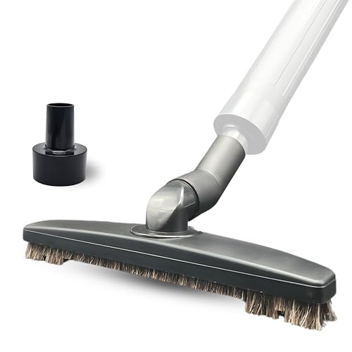 for Shop Vac Upgraded Vacuum Brush Attachment with Horse Hair Soft Bristles and Flexible Brush Head - Work on Low Carpet, Hardwood/Tiles/Hard Floors (for Shop-Vac Using 1 1/4'' & 2 1/2'' Accessories)