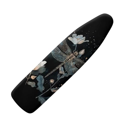 Dragonfly Flower Ironing Board Cover and Padding 15 x 54 Non-Slip Ironing Board Protective Ironing Pad Cover Built in Ironing Board Sleeve Home Decor Party Favors - color: Dragonfly Flower