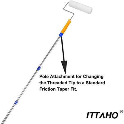 Stainless Steel Extension Pole,All Purpose Pole with Pole Attachment for Painting Microfiber Duster Ceiling Fan High Window Cleaning-Blue-4.8 Feet