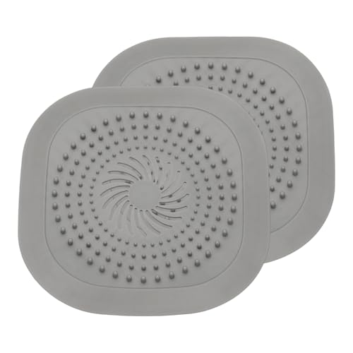 uxcell 2 Pcs Square Drain Cover, 5.9 Inch Shower Hair Catcher Drain Cover for Shower Room Bathtubs Kitchen Sink Laundry Room, Gray - color: Gray