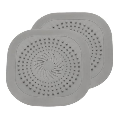 uxcell 2 Pcs Square Drain Cover, 5.9 Inch Shower Hair Catcher Drain Cover for Shower Room Bathtubs Kitchen Sink Laundry Room, Gray - color: Gray