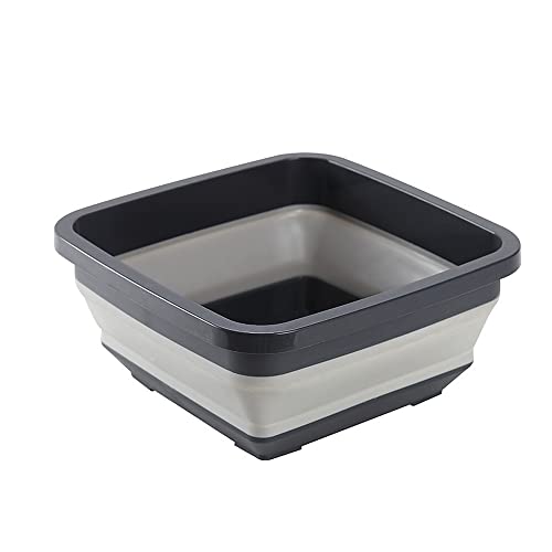 Goderewild Collapsible Dish Basin, 9L (2.4 Gal) Foldable Sink Tub, Black - color: Black