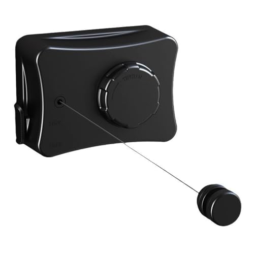 Retractable Clothesline for Indoor & Outdoor Use, Black - color: Black