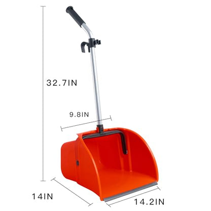 Matthew Bulk Jumbo Debris Dustpan,Upright Dust Pan with Long Handle for Courtyard Garage Mall Lobby Market Floor Home Kitchen Room Office Pet Hair Rubbish - 32.7''x14.2''x14'' 5PCS - size: Set of 5