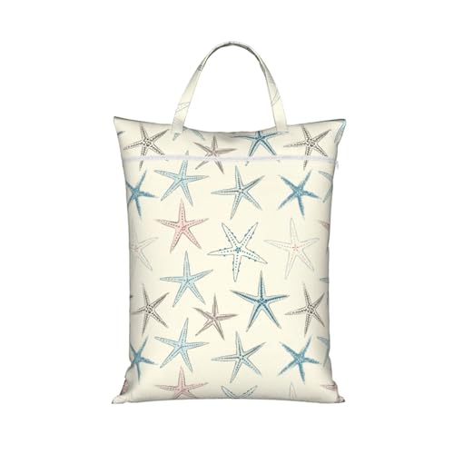 Beach Sea Nave Blue Nautical Starfish Travel Laundry Bags Cloth Diaper Wet Bags Handle Washable Dirty Clothes Bags Wet Dry Bag Suitcase Gym Swimming Pool College Dorm Wet Bag - color: 1 PC30, size: One Size