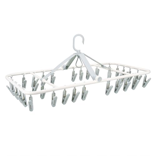 Plastic PP Drying Hanger, Anti-Rusty Drying Rack for Clothes, Socks, Lingeries, Delicates, Drying Hanger with 32 Clips for Baby Clothes, Towels - style: 32 Clips