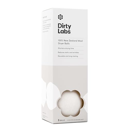 Dirty Labs | 100% New Zealand Wool Dryer Balls | 3 Pack - color: New Packaging