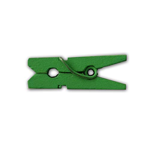 LWR CRAFTS Wooden Mini Clothespins 200 Per Pack 1" 2.5cm (Classic Green) - color: Classic Green