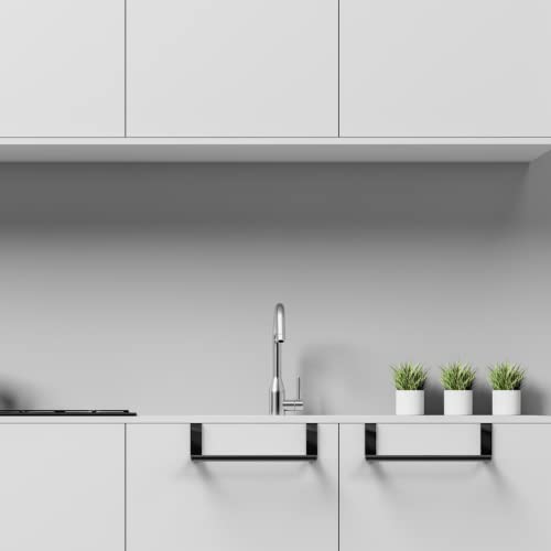 Towel Rack for Cabinet, Strong Steel Kitchen Over Cabinet Towel Bar Holder, 9" Wide - 2 Pack - Black - color: Black