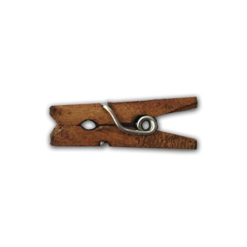 LWR CRAFTS Wooden Mini Clothespins 200 Per Pack 1" 2.5cm (Jacobean) - color: Jacobean