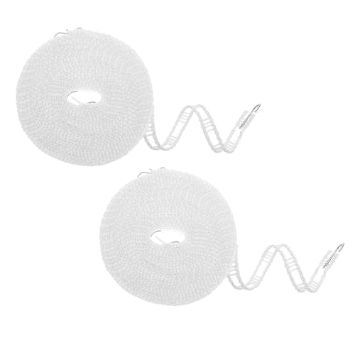 uxcell 2pcs Windproof Clothesline, 8M 26ft Plastic Non-Slip Clothes Drying Rope Portable Travel Clothesline for Courtyard Outdoor Laundry Camping, White - color: White, size: 26.2ft