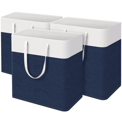 TasticTotes Laundry Basket 3-Pack, Laundry Hamper, 100L-Blue - color: Blue, size: 100L