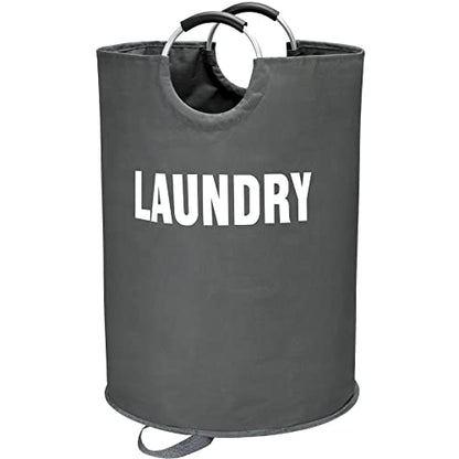 Maxsilan 160L XX-Large Laundry Basket Bag, Collapsible Hamper, Dark Grey - color: Dark Grey, size: 160L