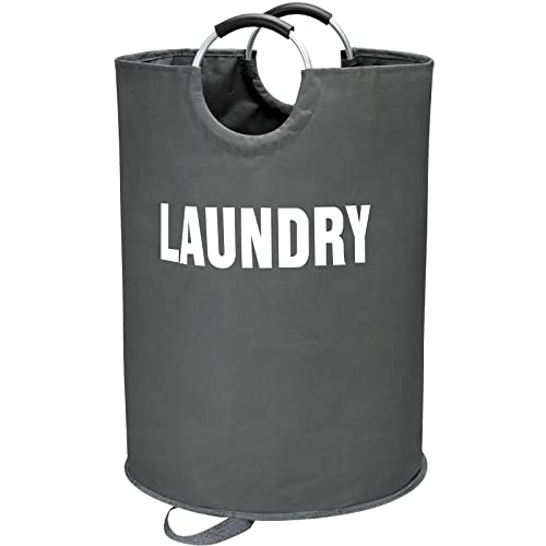 Maxsilan 160L XX-Large Laundry Basket Bag, Collapsible Hamper, Dark Grey - color: Dark Grey, size: 160L