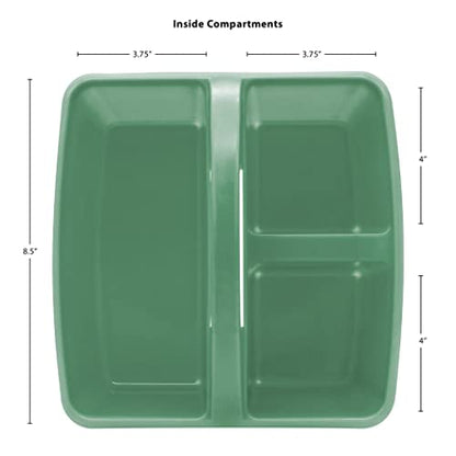 Teacher Created Resources Eucalyptus Green Portable Plastic Storage Caddy 6-Pack for Classrooms, Kids Room, and Office Organization, 3 Compartments