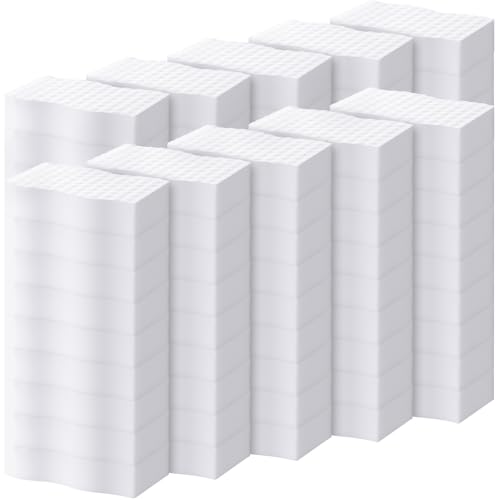 SiliFine Magic Extra Durable Sponge Eraser 3 Layer Density Cleaning Pads in Bulk Thick More Lasting Sponge Eraser for Bathroom Kitchen Floor Bathtub Toilet Cleaner - color: White