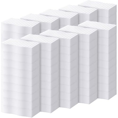 SiliFine Magic Extra Durable Sponge Eraser 3 Layer Density Cleaning Pads in Bulk Thick More Lasting Sponge Eraser for Bathroom Kitchen Floor Bathtub Toilet Cleaner - color: White