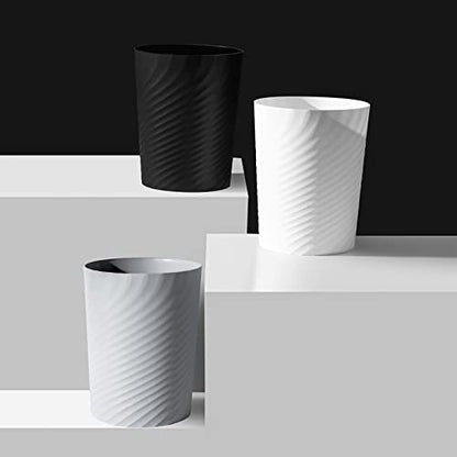 Plastic Small Bathroom Trash Can Wastebasket Garbage Can, Black, 2 Pack - color: Black, size: 1.8 Gallon/2 Pack