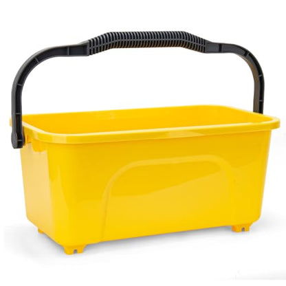 Bucket for Cleaning, 3 Gallon Rectangle Water Bucket for Car and Window Washing, Yellow - color: Yellow