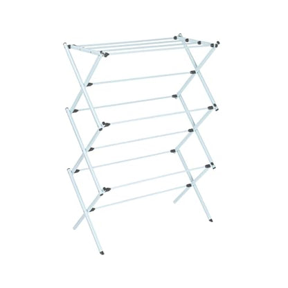 Household Essentials Folding Clothes Drying Rack with Strong Steel Frame and 11 Coated Dowels, White - color: White/Black