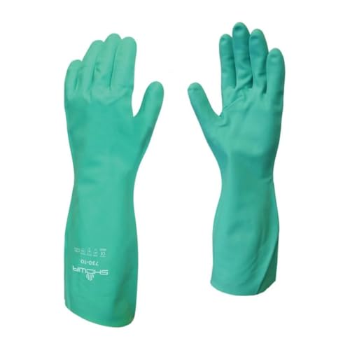 SHOWA 730 Chemical Resistant Glove, 15-mil Nitrile, Large, Single Pair - size: Large, style: Single Pair