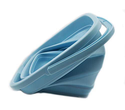 SAMMART 11L (2.9 Gallon) Collapsible Rectangular Handy Basket/Bucket (1, White/Sea Angel) - color: White/Sea Angel