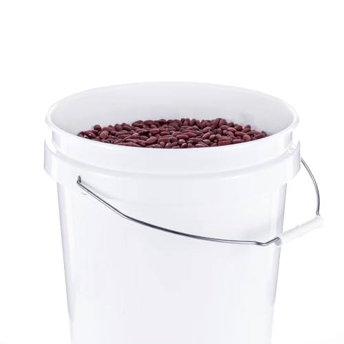 2 Gallon Plastic Bucket 2-Pack with Metal Handle, White