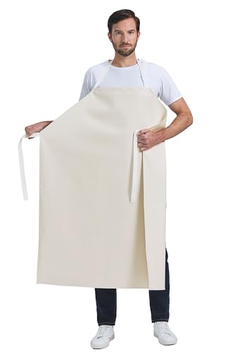 Nanxson Thick Rubber Apron Waterproof,Heavy Duty Chemical Resistant Apron - color: White Cfs0004
