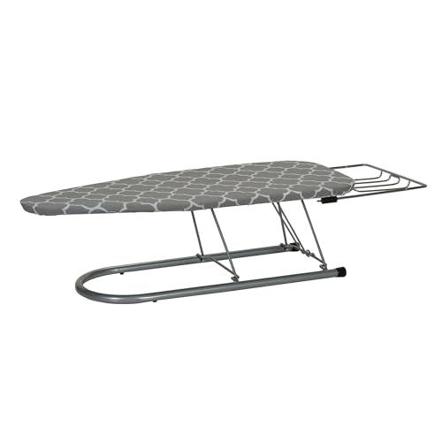 Household Essentials Tabletop Ironing Board, Durable Board with Iron Rest, Includes Door Hang, Perfect for Dorms and Small Spaces, Gray and White - color: Grey/White