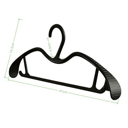 Short Neck Coat Hanger Wide Shoulder Hangers Black