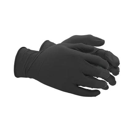 SHOWA 6112PF Sustainable EBT Latex-Free, Powder-Free, Nitrile Disposable Single Use Safety Gloves, 4 Mil, 9.5" Length, Black, Medium, (1 Box/100 Gloves) - color: Black, size: Medium