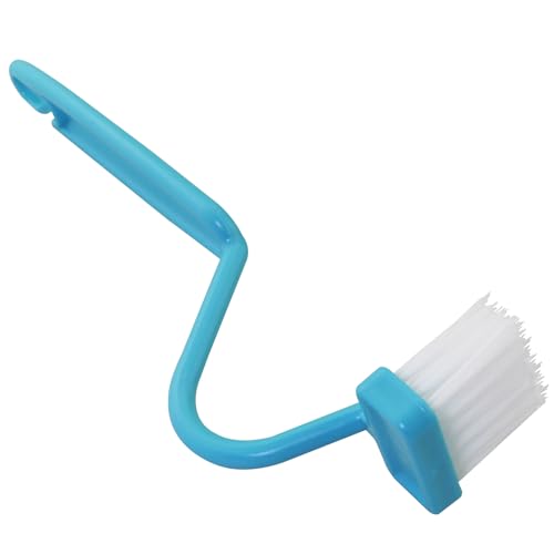 4PCS V-Shape Plastic Curved Brush Blue 7.9x1.4 inch Toilet Corner Edge Cleaning Brush S-Shape Toilet Cleaning Brush Curved Handle Sanitary Brush Bathroom Brush