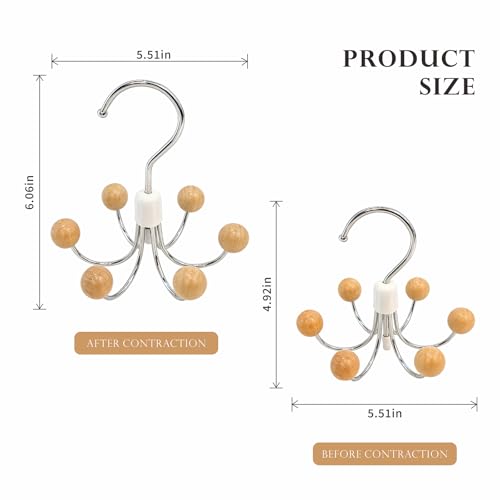 2Pack Sweatshirt Hangers with 6 Cedar Balls, Purse Hanger Scarf Hanger Wood - color: Wood Colour, size: 2 Pack