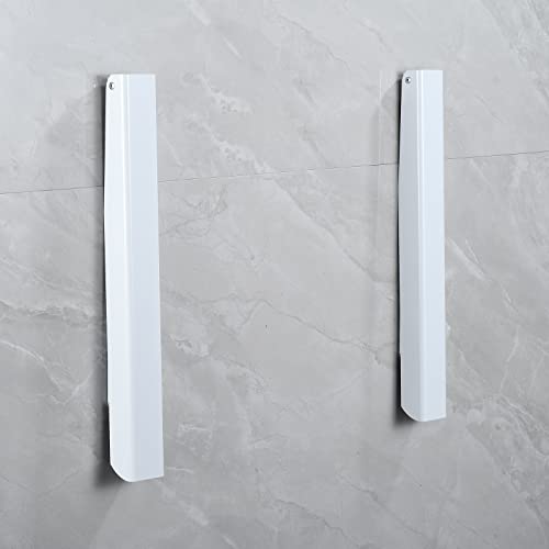 White Retractable Clothes Rack 2 Pack - Wall Mounted Folding Clothes Hanger Drying Rack for Laundry Room Closet Storage Organization