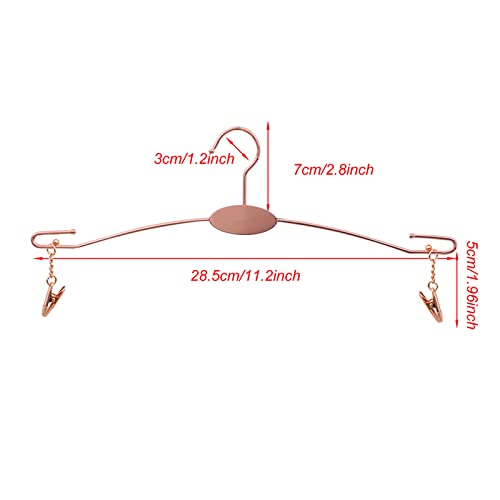 Metal Underwear Bra Rack, Durable Pants Clothes Hangers with Clips,for Lingerie Shop Display, 10pcs (Rose Gold-A1) - color: Rose Gold-a1