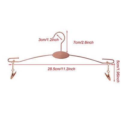 Metal Underwear Bra Rack, Durable Pants Clothes Hangers with Clips,for Lingerie Shop Display, 10pcs (Rose Gold-A1) - color: Rose Gold-a1