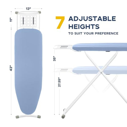 RAINHOL Ironing Board, 43x13 Full Size Blue Compact Iron Board - color: Blue