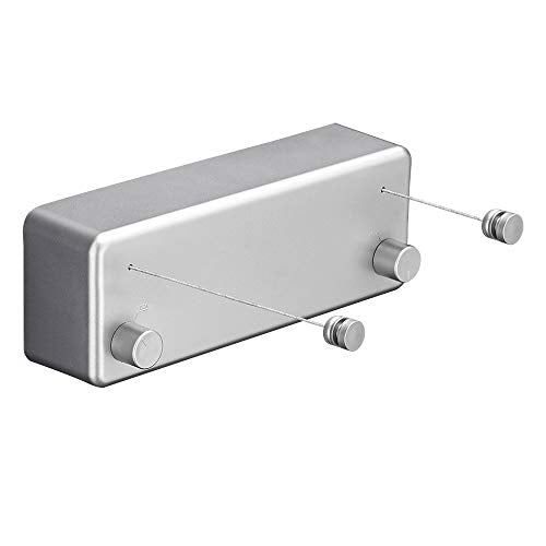 BESy Retractable Double Clothesline Laundry Indoor Washing Clothes Line - size: Double Rope, style: Silver