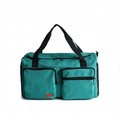 Large Capacity Duffel Bag Adjustable Strap Peppermint Blue Travel Sports - color: Peppermint Blue