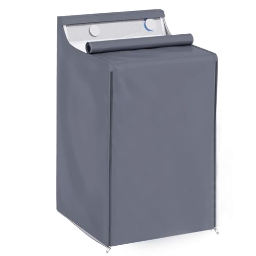 1Pack Washer and Dryer Covers Outdoor Washing Machine Cover for Top and Front Load 420D PU Waterproof Laundry Dryer Cover with Zipper and Storage Bag, W29”x D28”x H43” (Grey) - color: Grey, size: Pack of 1