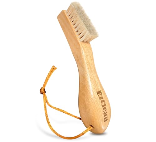 EzClean Natural Boar Bristle Laundry Brush, Perfect for Shoes & Delicate Fabrics, Scrubbing Tough Stains