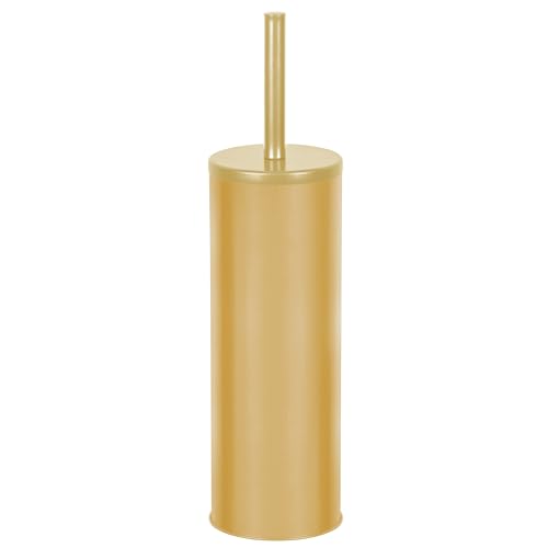 Deep & Sturdy Toilet Bowl Brush with Holder - Durable Scrubbing - Toilet Cleaners - Household Essentials - Bathroom Cleaner - Cleaning Supplies - Household Supplies, Matte Gold - color: Matte Gold