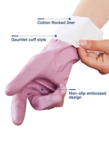 LANON 3 Pairs wahoo Cleaning Gloves,Cotton Flocked Liner,Mauve Mist,Small - color: Mauve Mist, size: Small (Pack of 3)