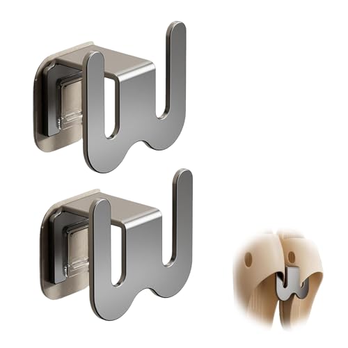 ANIS・KEBBR 2PCS No Drill Adhesive Slipper Rack Wall & Over Door Shoe Organizer for Bathroom RV
