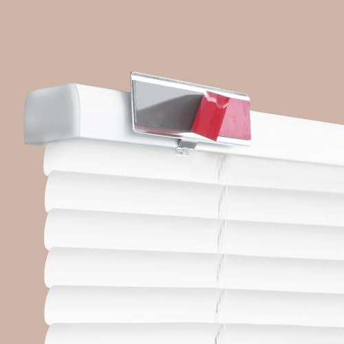 REGAL estate Damage-Free Peel and Stick Door Mini Blinds, White, 25 x 72 in - color: Peelmount Mini Blinds - White, size: 25"W x 72"H