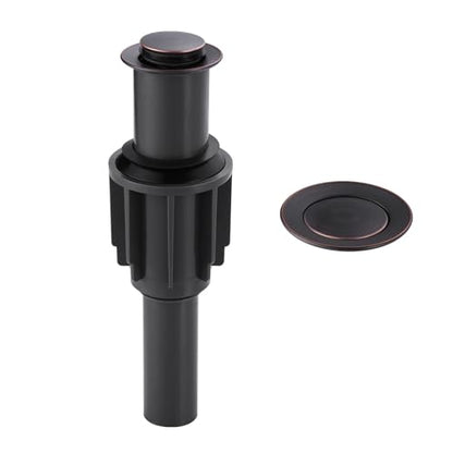 ALEASHA Pop Up Sink Drain Without Overflow, Bathroom Sink Drain Vessel Sink Stopper Pop Up Sink Drain Stopper, Pop Up Drain for Bathroom Sink Drain Strainer for Hair Catcher,Oil Rubbed Bronze - color: Oil Rubbed Bronze, style: Without Overflow