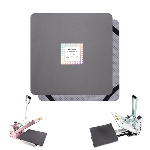 BetterSub Heat Press Mat, 15'' x 15'' Thick Heat-Resistant Foam for Protective Heat Transfer Machine Replacement Pad, Washable Base for HTV Craft Vinyl Ironing Insulation Transfer