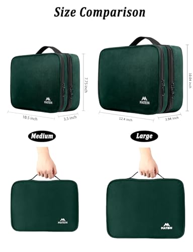 MATEIN Electronics Travel Organizer, Double Layers Charger Organizer Bag - color: Dark Green, size: Medium