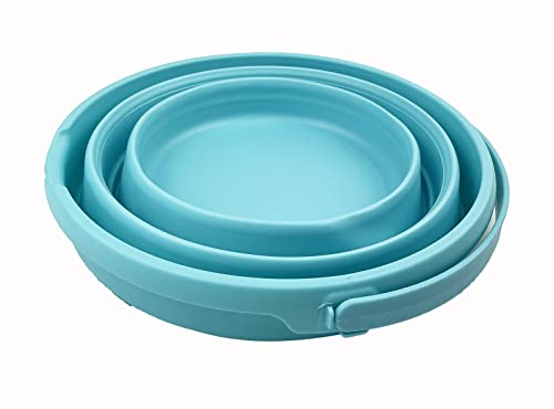 SAMMART 10L (2.6 Gallon) Collapsible Plastic Bucket - Foldable Round Tub - Portable Fishing Water Pail - Space Saving Outdoor Waterpot, Size 33cm Dia (Jade) - color: Jade